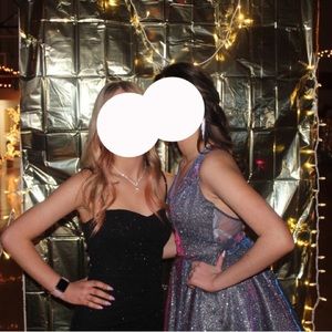 iridescent purple winter formal/prom dress